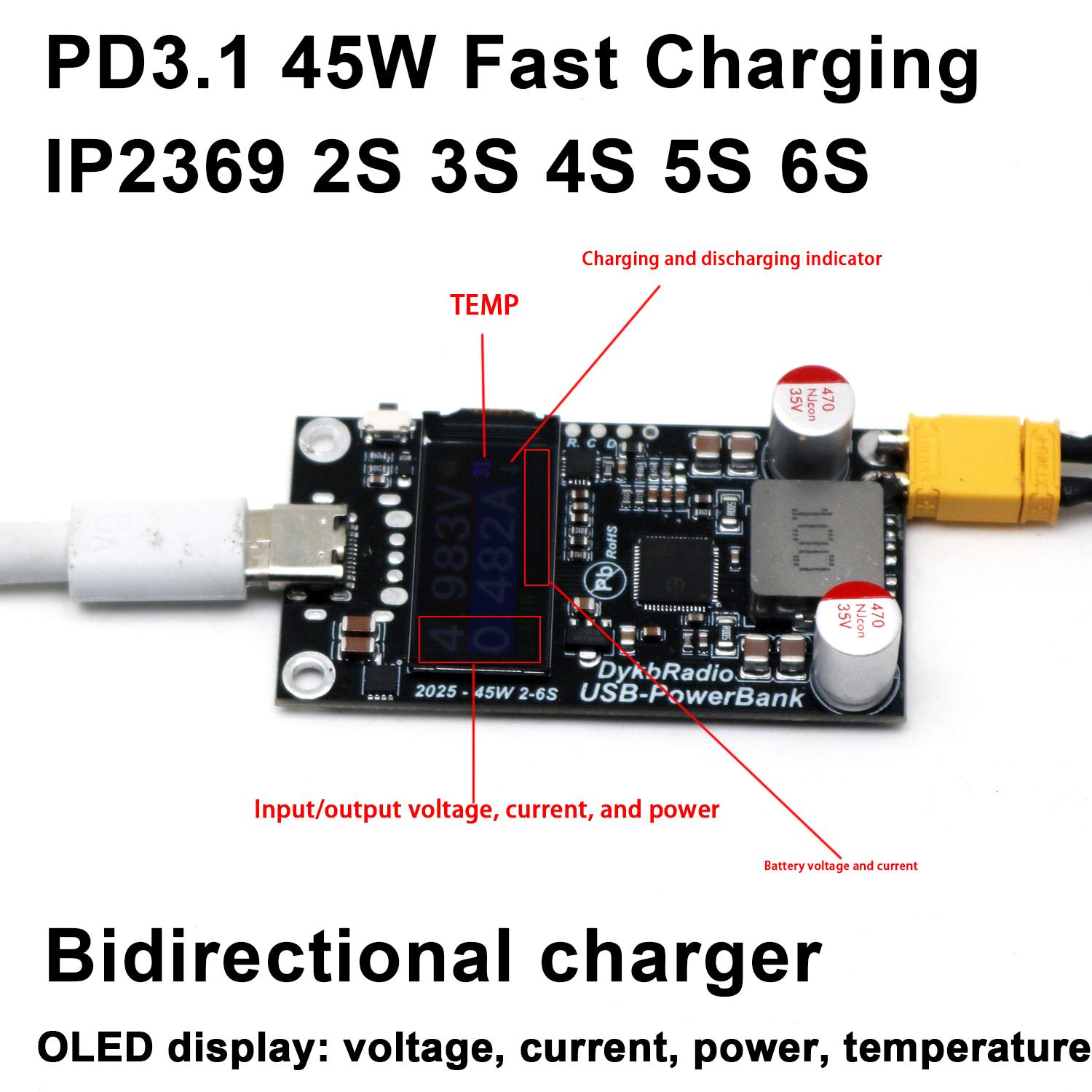 2S-6S 45W Fast Charger Power B - огляд і ціна Drone Power Bank